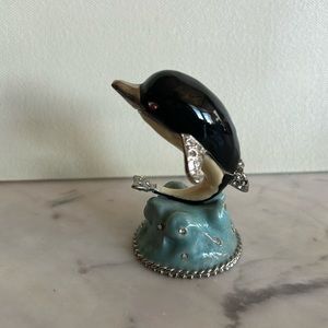 Dolphin bejeweled pill box